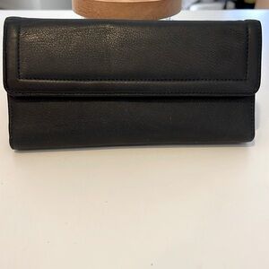 J.G. Hook Black Leather Tri-Fold Checkbook Wallet Never carried NEW w/o tags